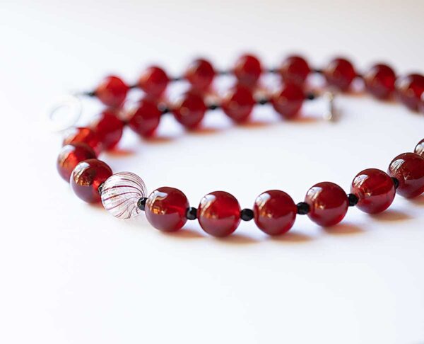 Crimson Orbit Necklace