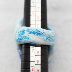 Sculpted Blue Ring with Glass. Size 6,5. - Image 4