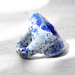 Sculpted Oval Blue Ring. Size 7,5. - Image 3