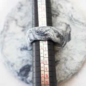 Oversized Sculpted with Black Glass Ring. Size 8. - Image 3