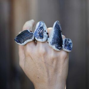 Ring with Sea Shell and Glass Drops. Size 7,5. - Image 2
